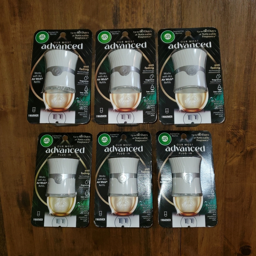 New Air Wick Scented Oil Air Freshener Advanced Plug-In Warmers - Bundle of 6